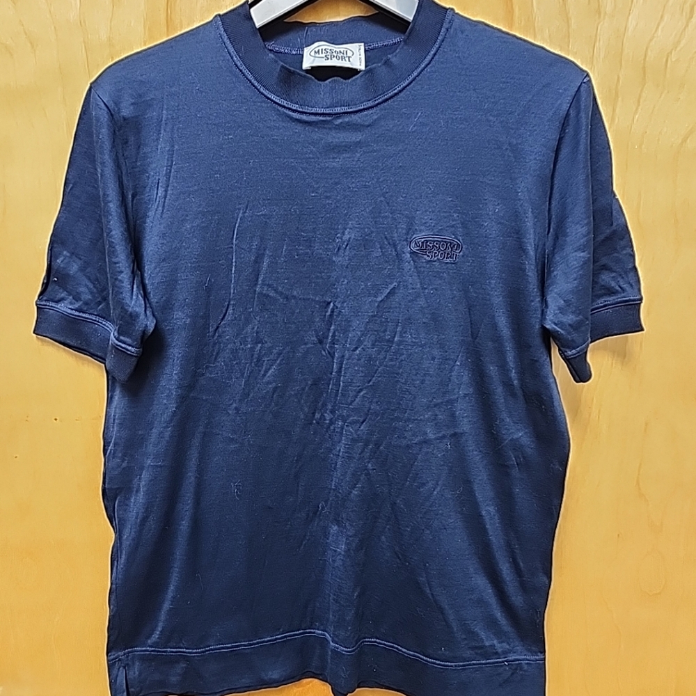 Missoni Sport Size 40 /S Dark Blue short sleeve top t-shirt. Made in Italy